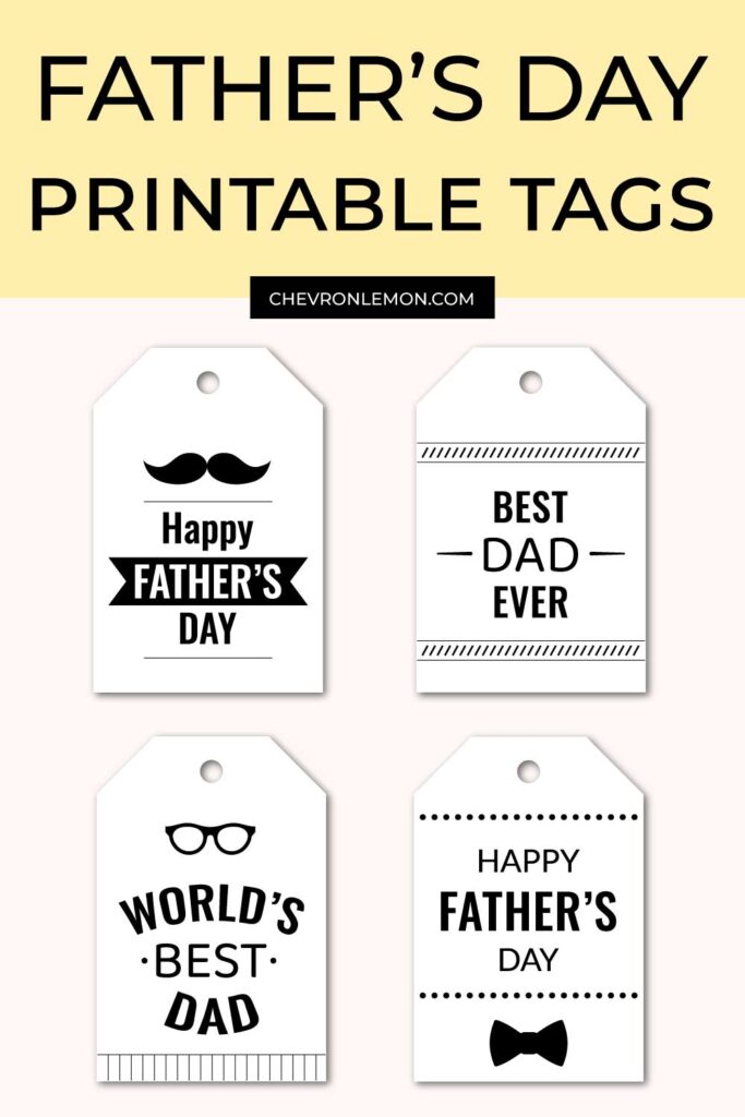 Father's day gift tags - Chevron Lemon