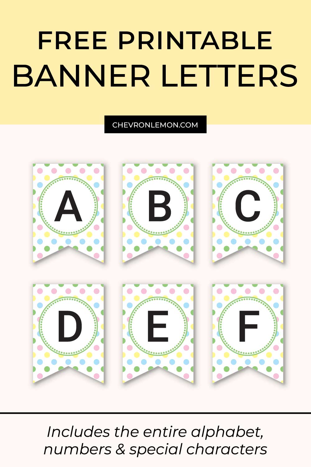Free printable letter banner pin