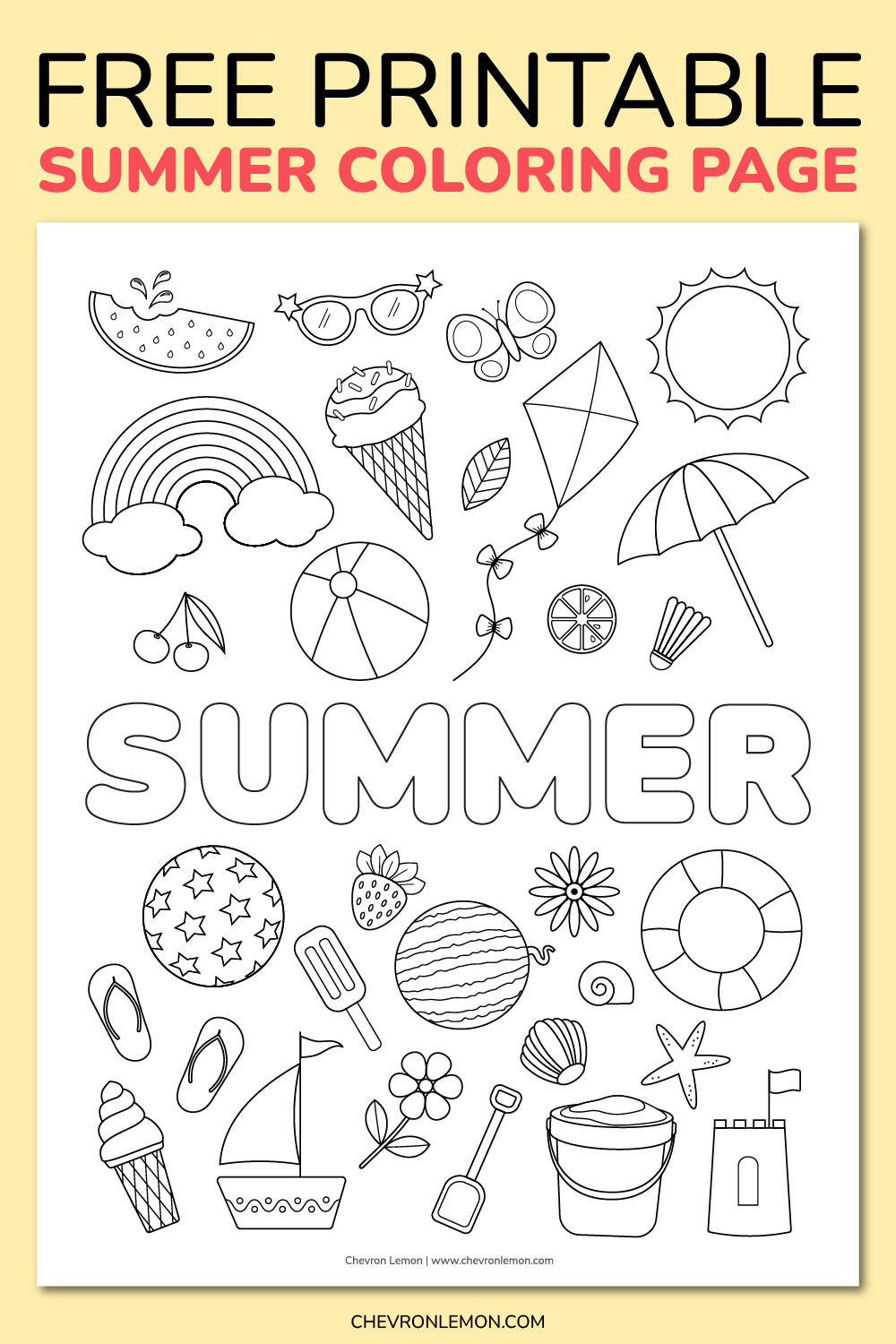 Summer coloring page