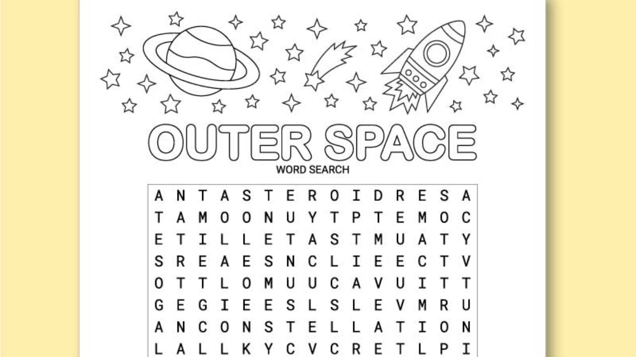 outer space word search free printable outer space word