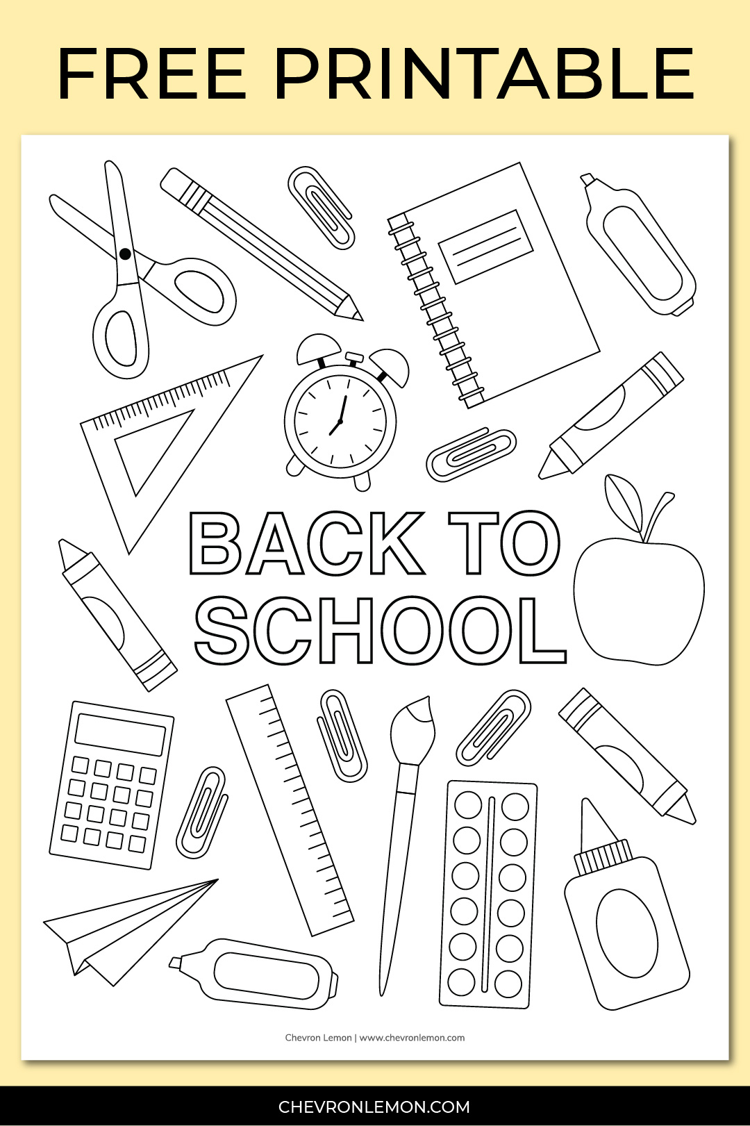 Back to school coloring page