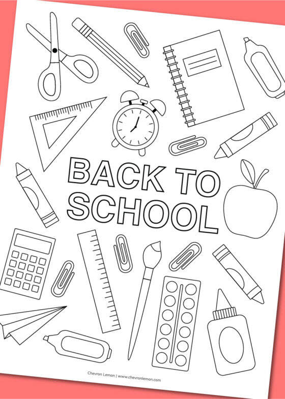 Vibrant Adventures: Back-to-School Supplies Coloring