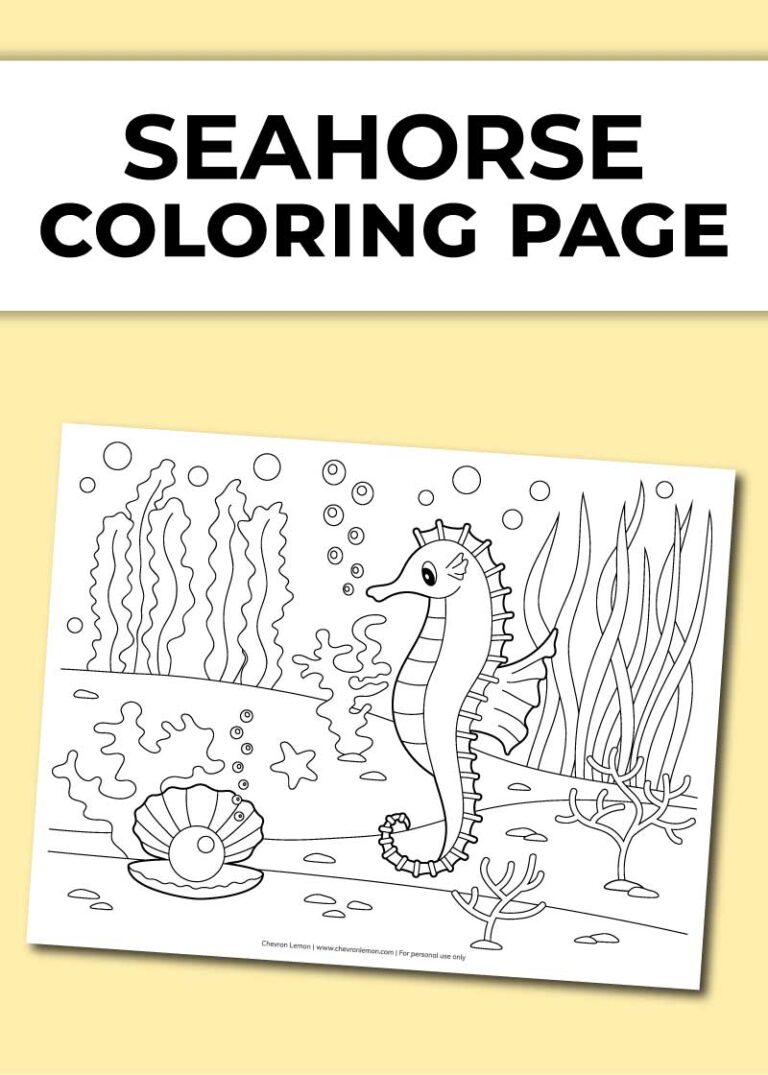 Seahorse coloring page