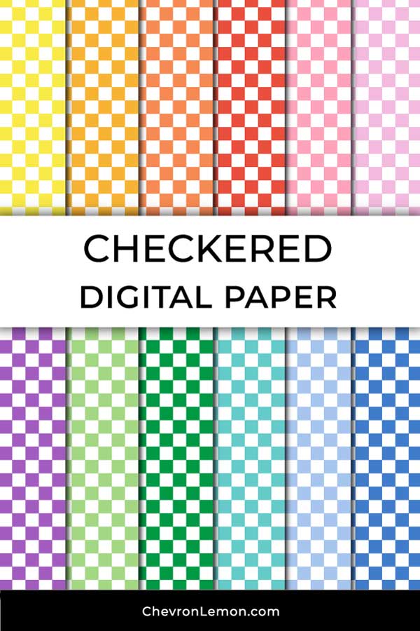 checkered digital paper pack
