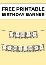 Printable birthday banner (black chevron and glitter) - Chevron Lemon