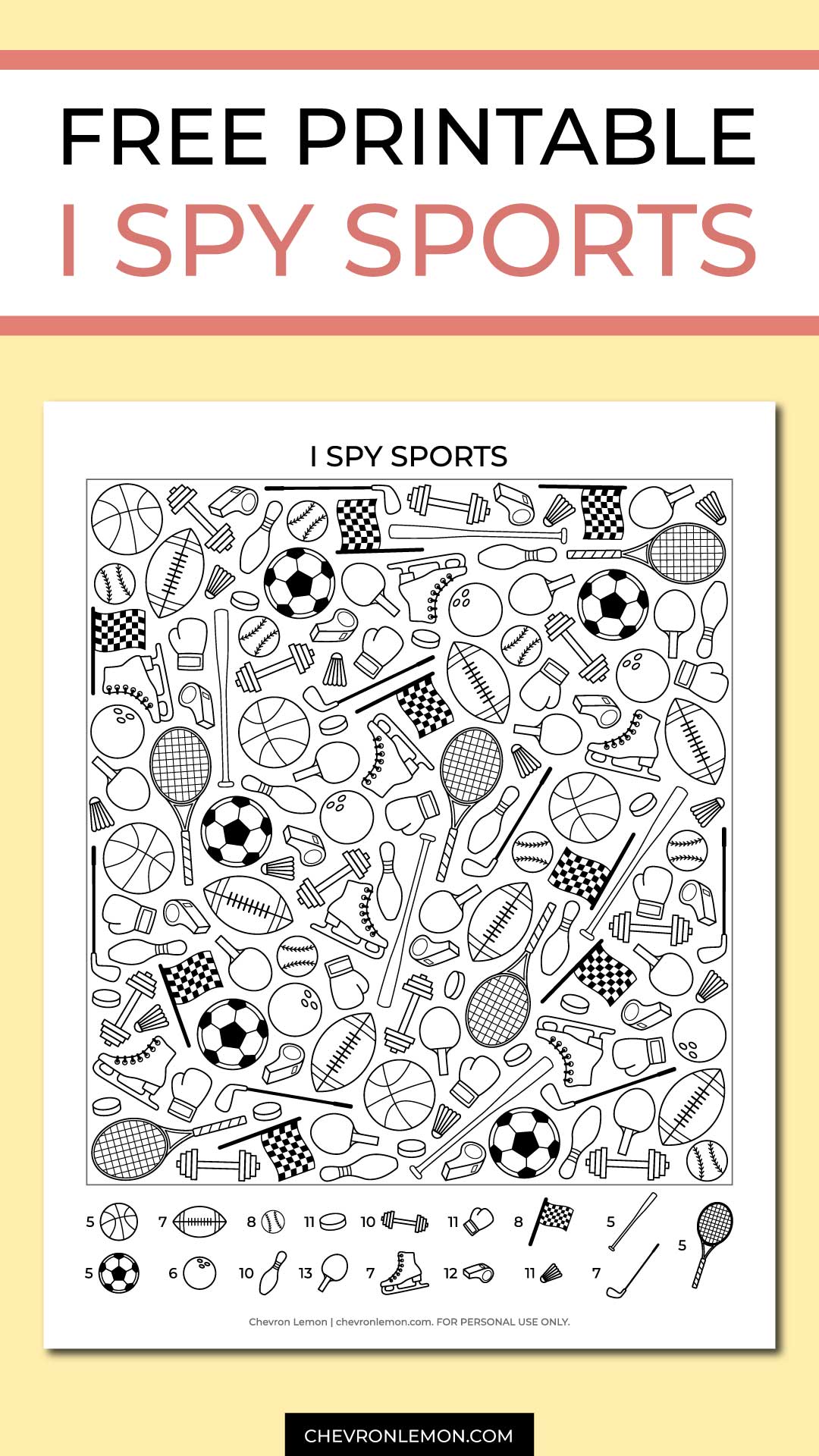 I spy sports printable game