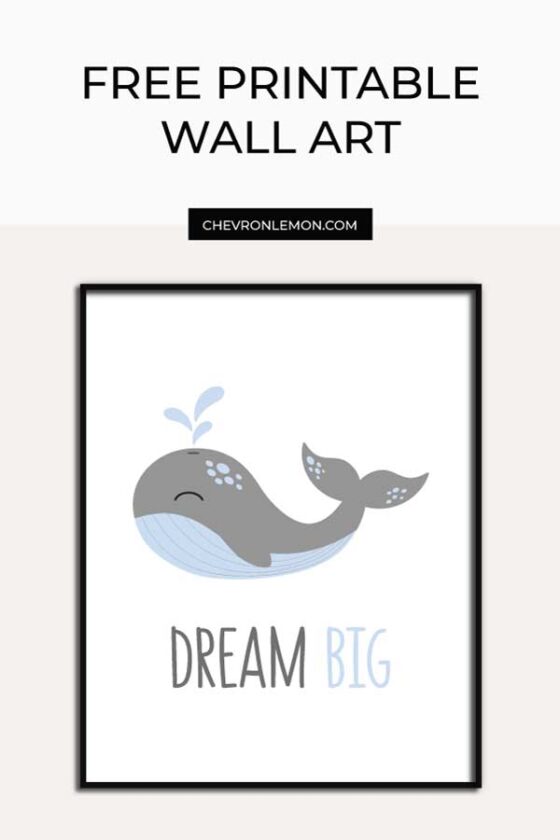 Free printable whale wall art - Chevron Lemon