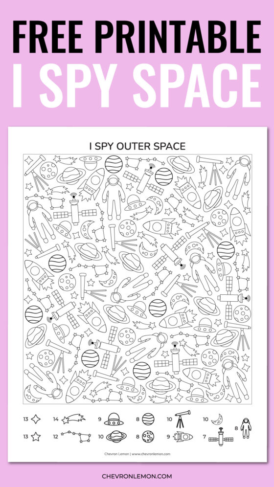 Printable I spy outer space game - Chevron Lemon