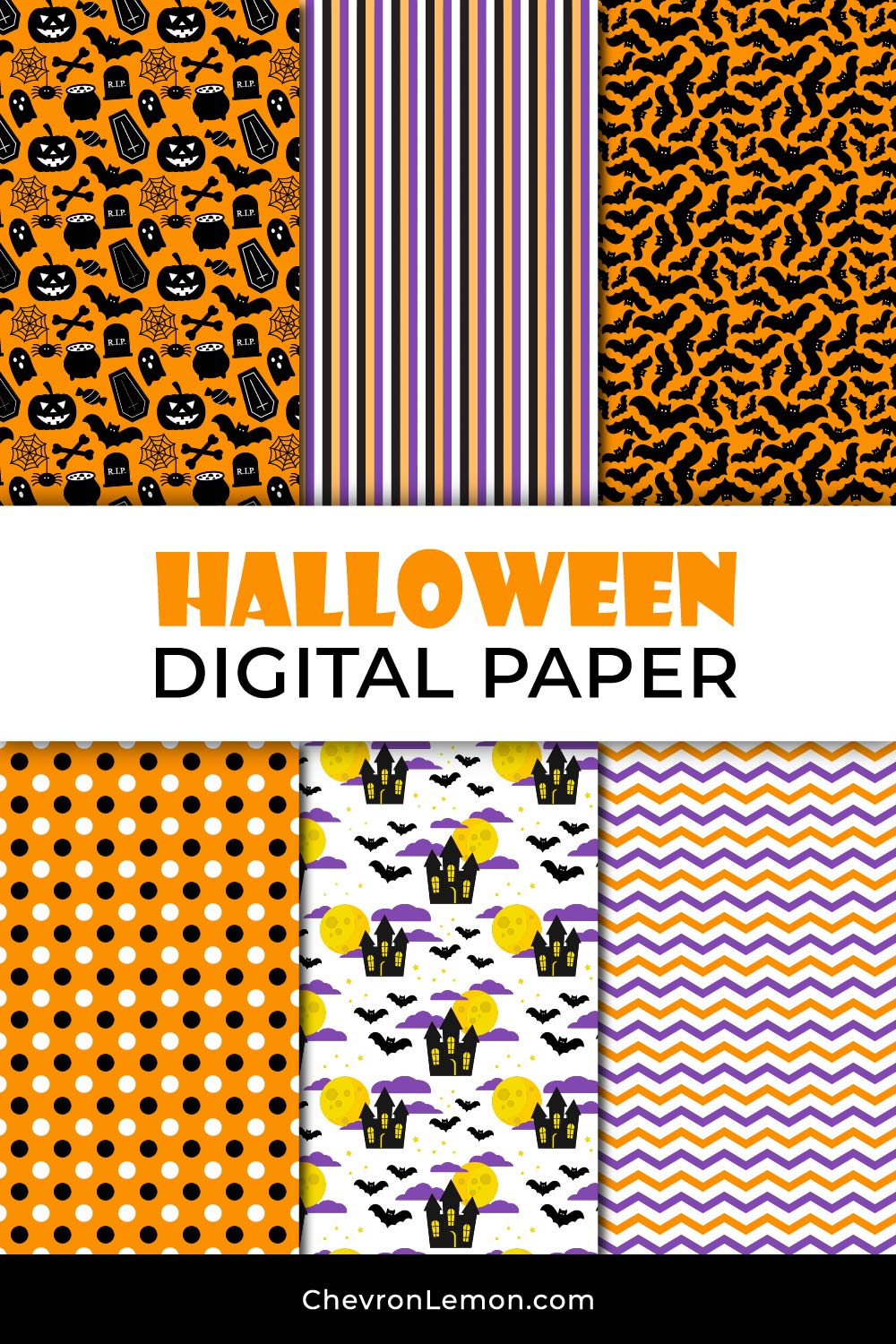 Halloween digital paper pack 