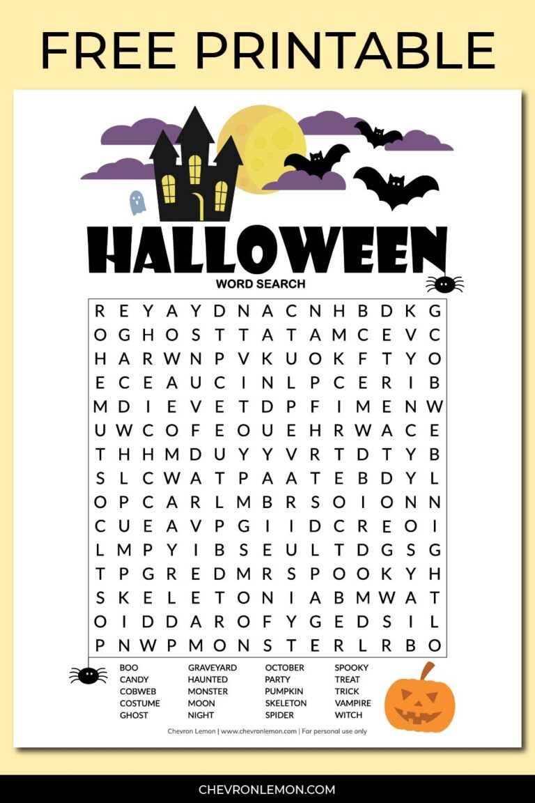 Free Printable Word Search Puzzles Halloween