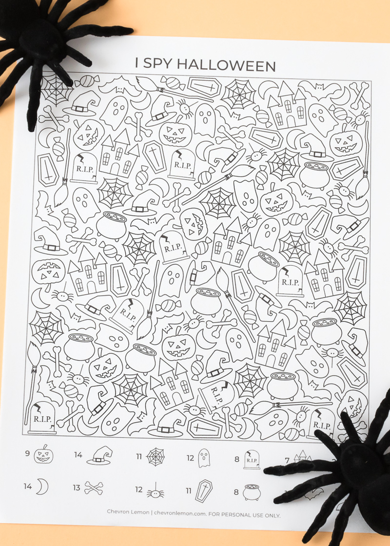 Free Printable I Spy Halloween Activity Paper Trail Design | tyello.com