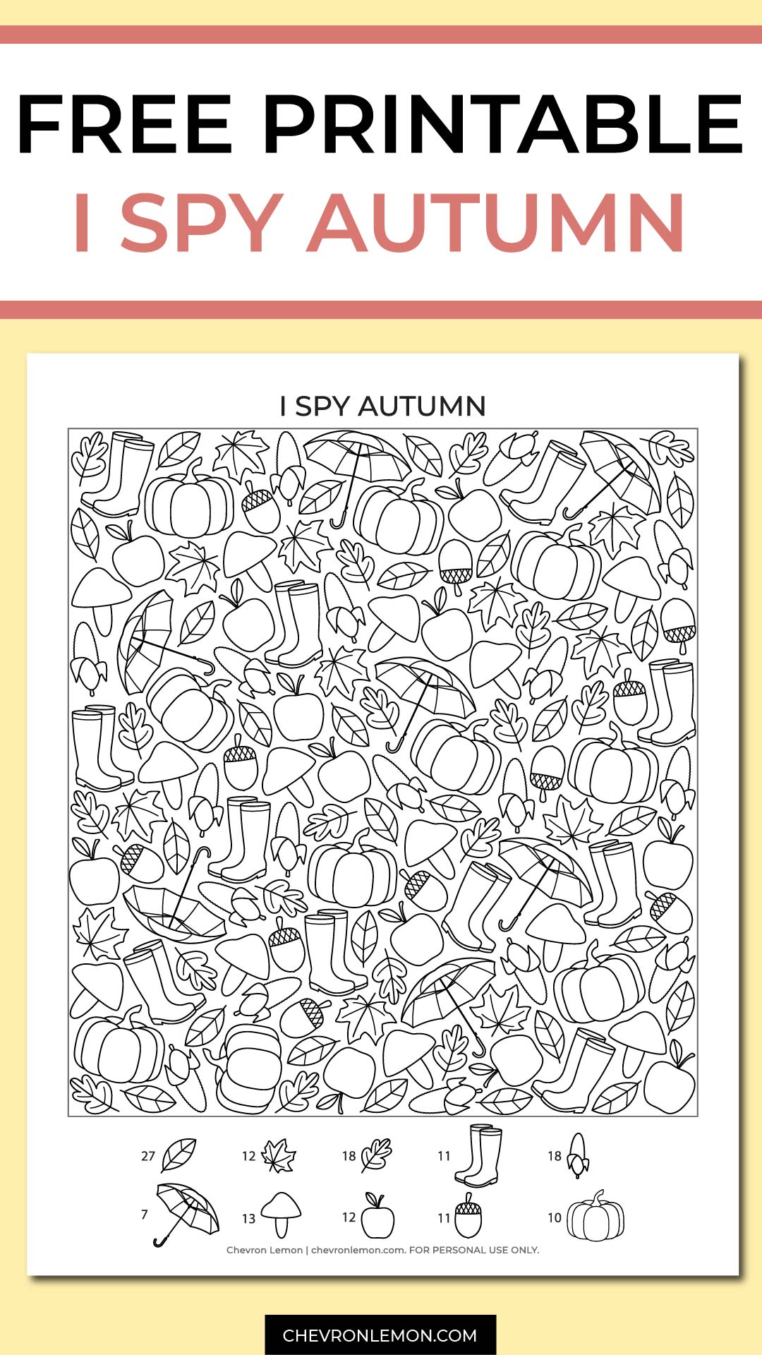 I Spy Fall Printable Printable Word Searches