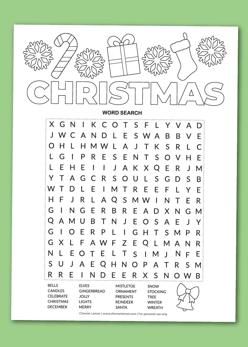 Christmas Word Search Printable