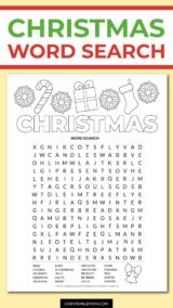 Printable Christmas word search - Chevron Lemon