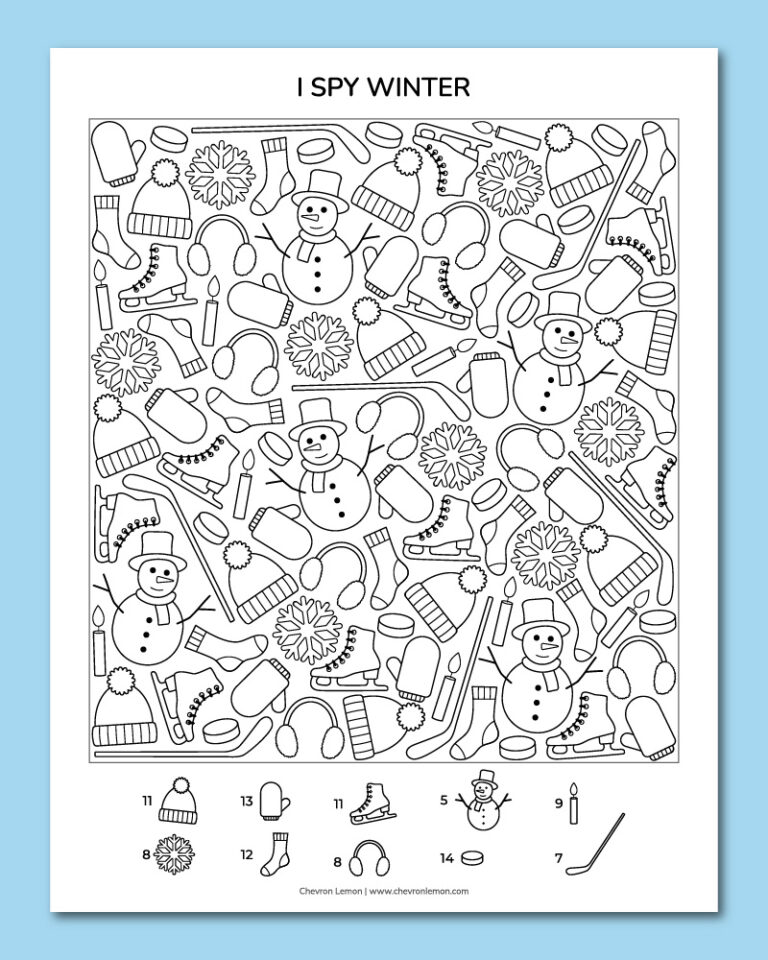printable I spy winter game