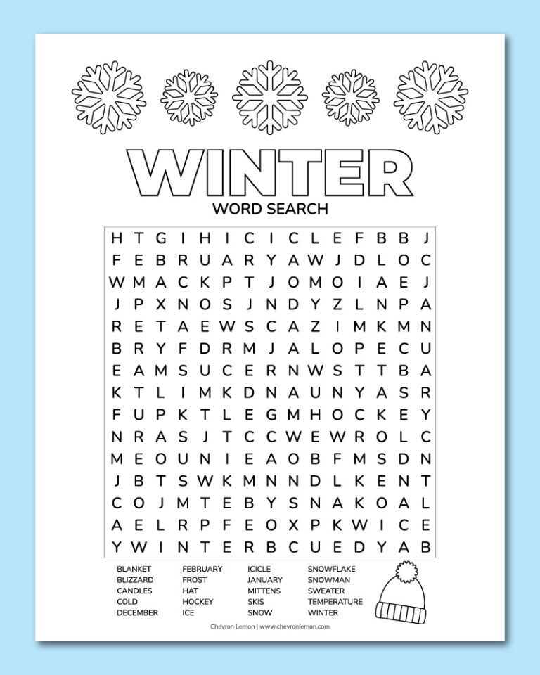 Winter word search