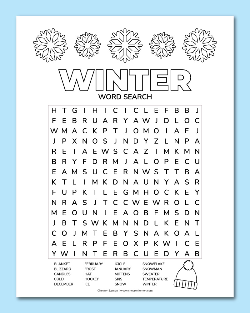 Winter word search
