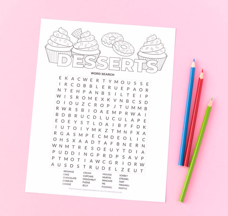 dessert making skills word search 4 letters