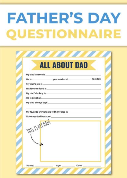 Printable Mother's Day questionnaire - Chevron Lemon