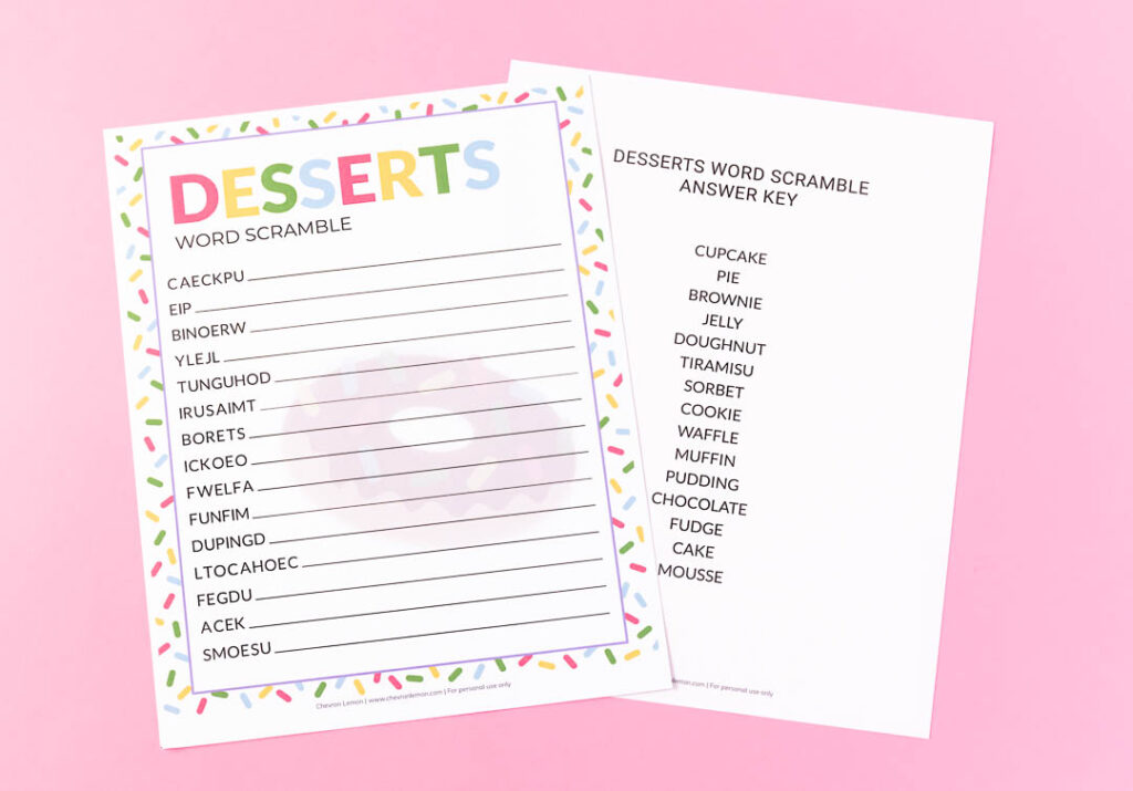 printable-desserts-word-scramble-chevron-lemon