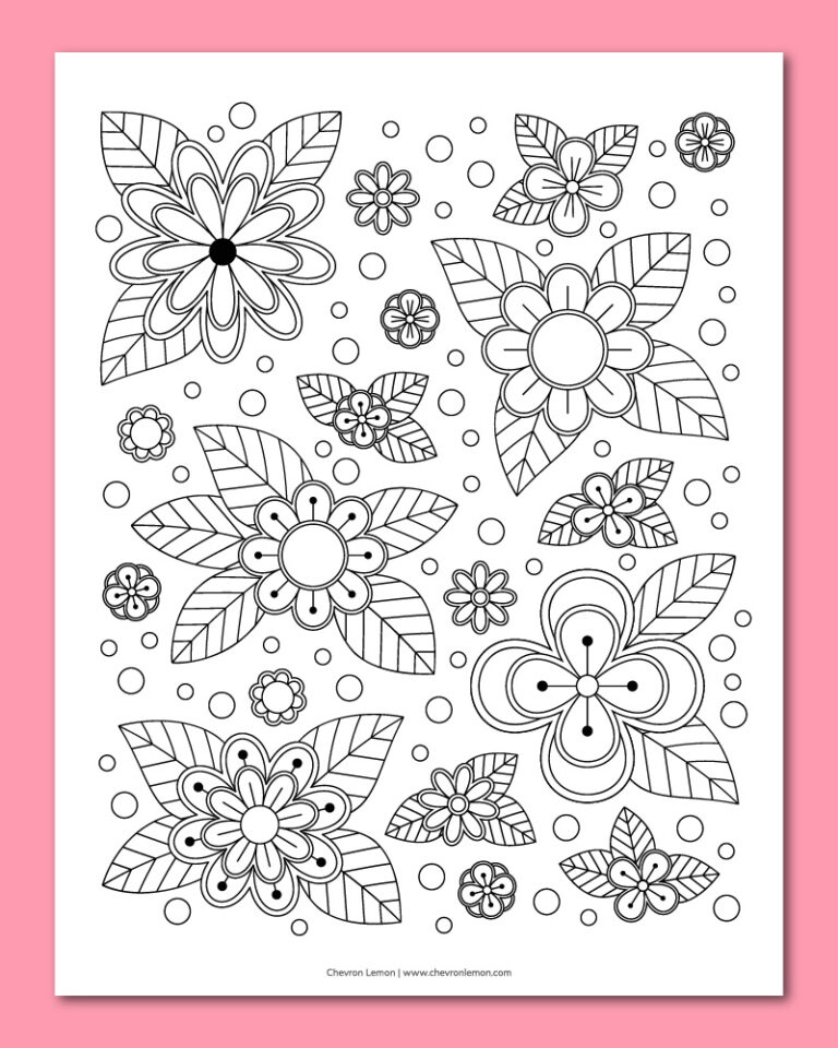 Printable flowers coloring page