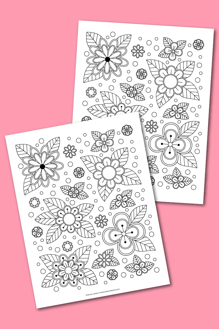 Printable flowers coloring page