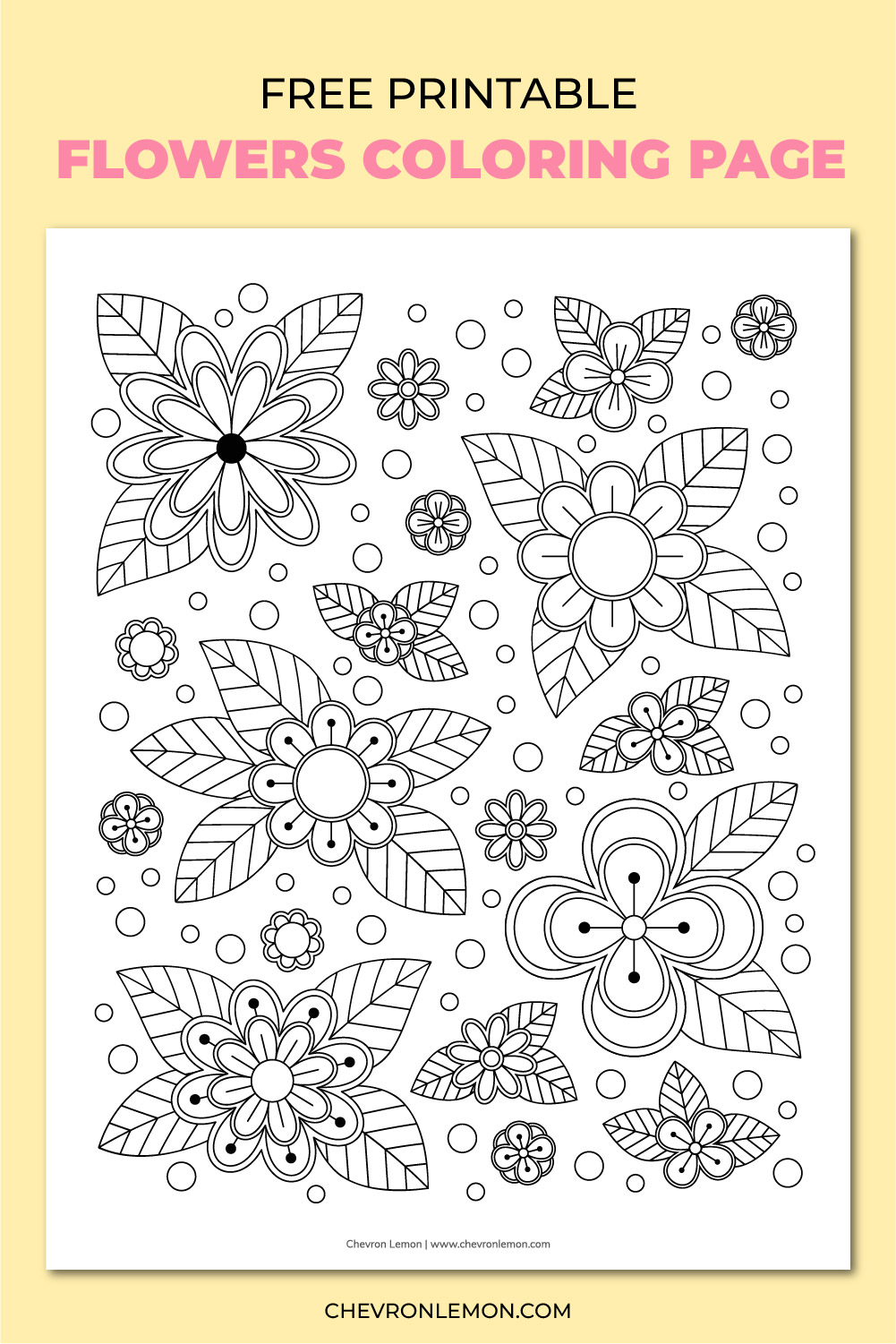 Printable flowers coloring page