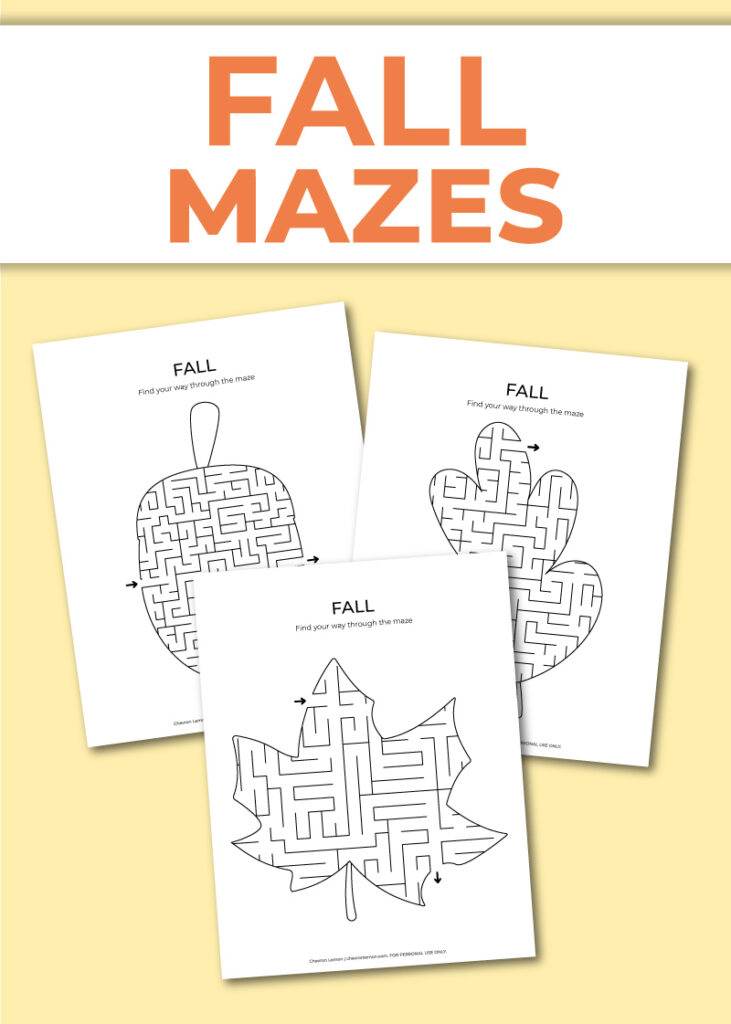 Printable fall mazes Chevron Lemon