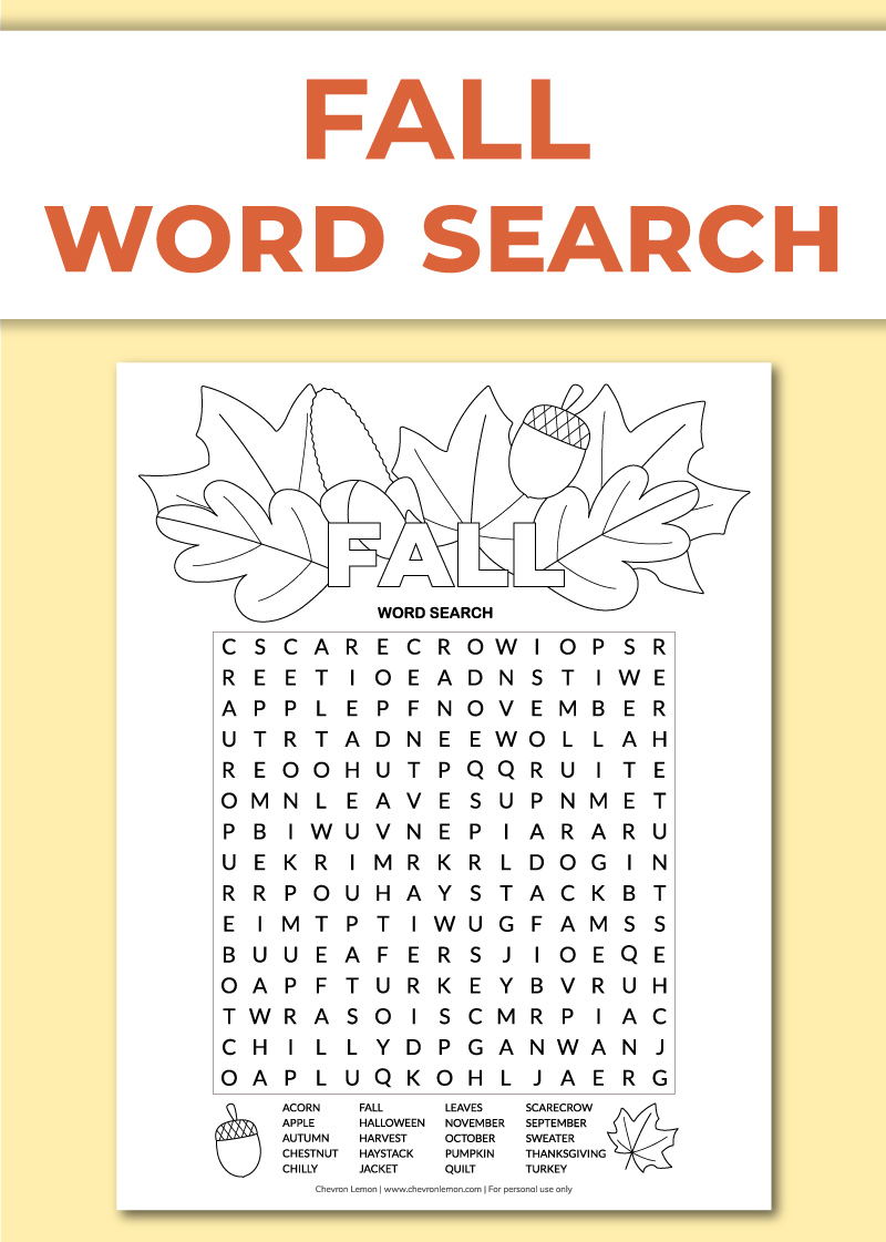 printable word search
