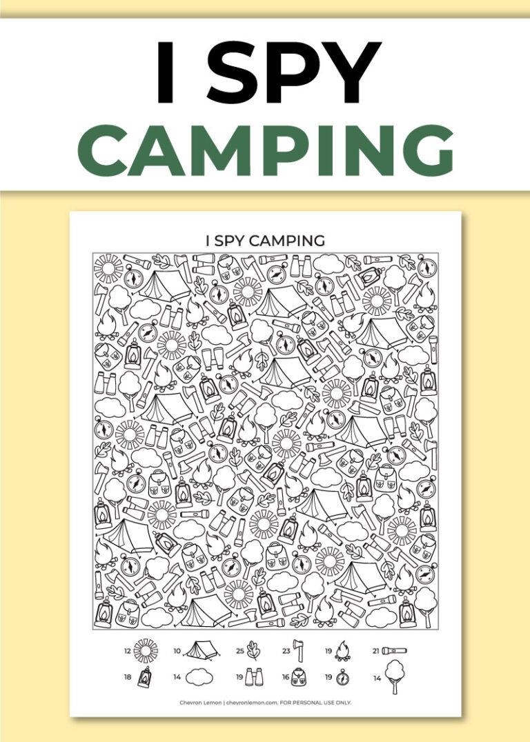 I spy camping printable