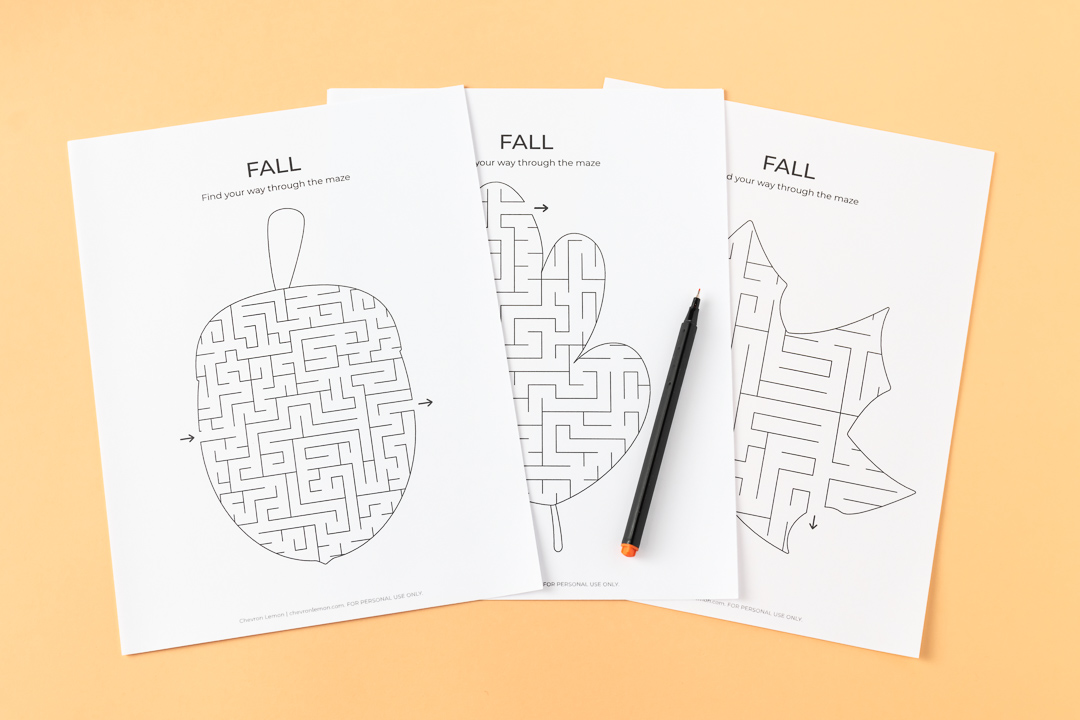 Printable fall mazes