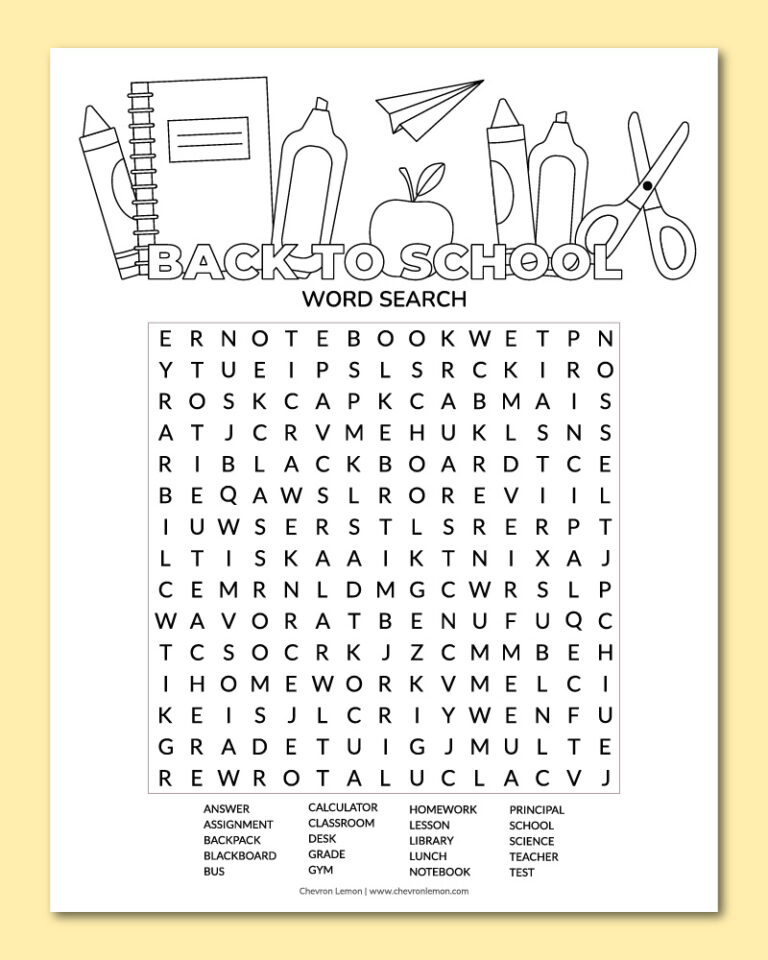 school word search
