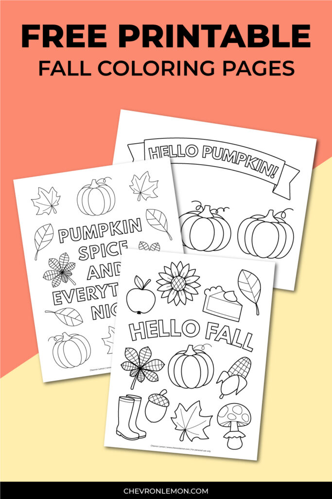 Printable fall coloring pages - Chevron Lemon