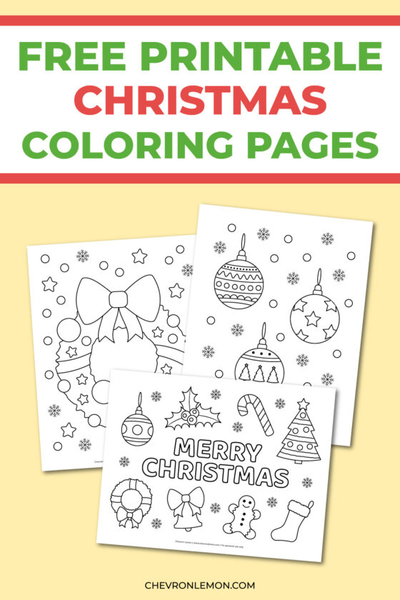 Printable Christmas coloring pages - Chevron Lemon