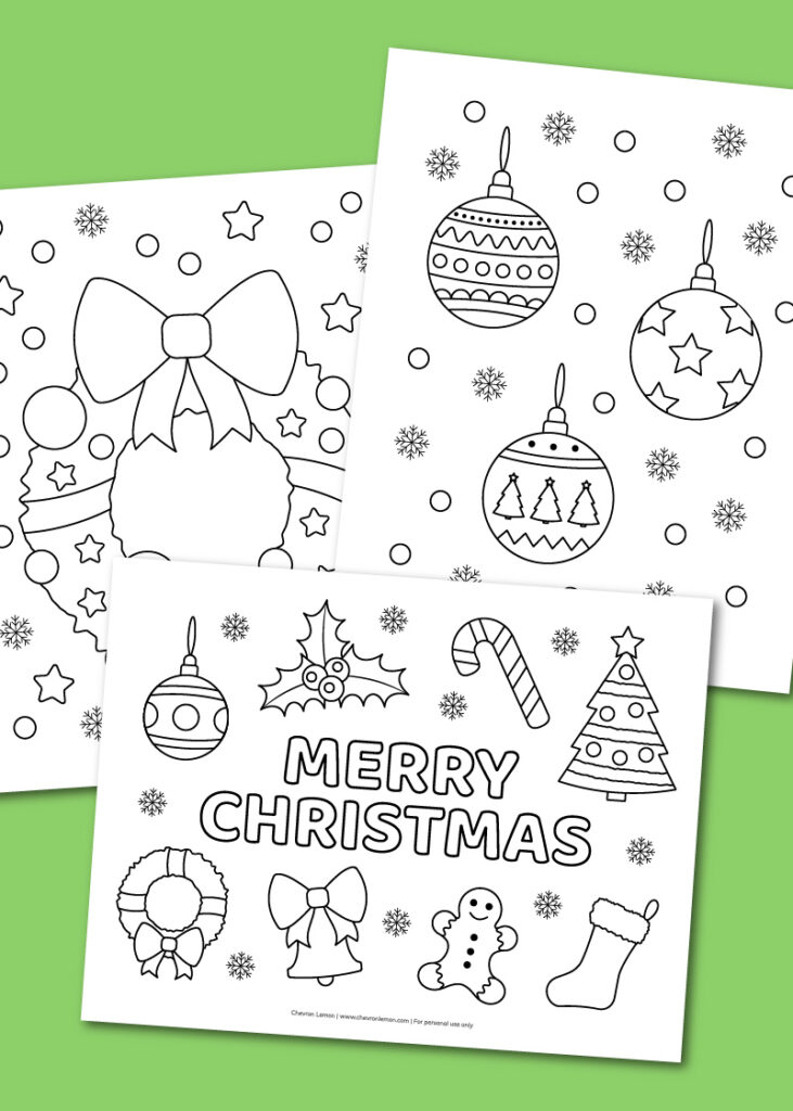 Printable Christmas coloring pages - Chevron Lemon