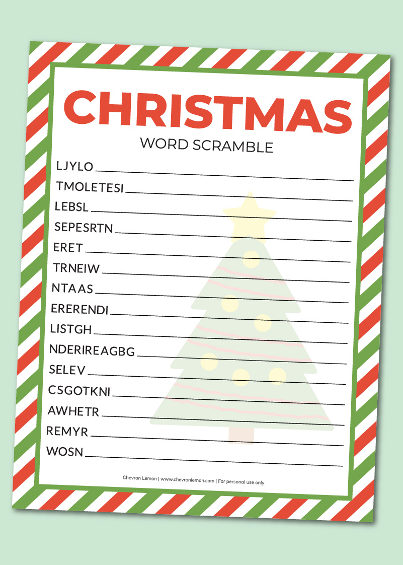Christmas Word Scramble Fun Loving Families Atelier yuwa ciao jp
