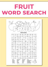 Printable fruit word search - Chevron Lemon