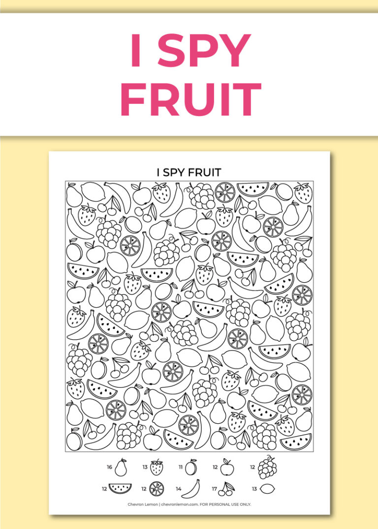 Printable I spy fruit game