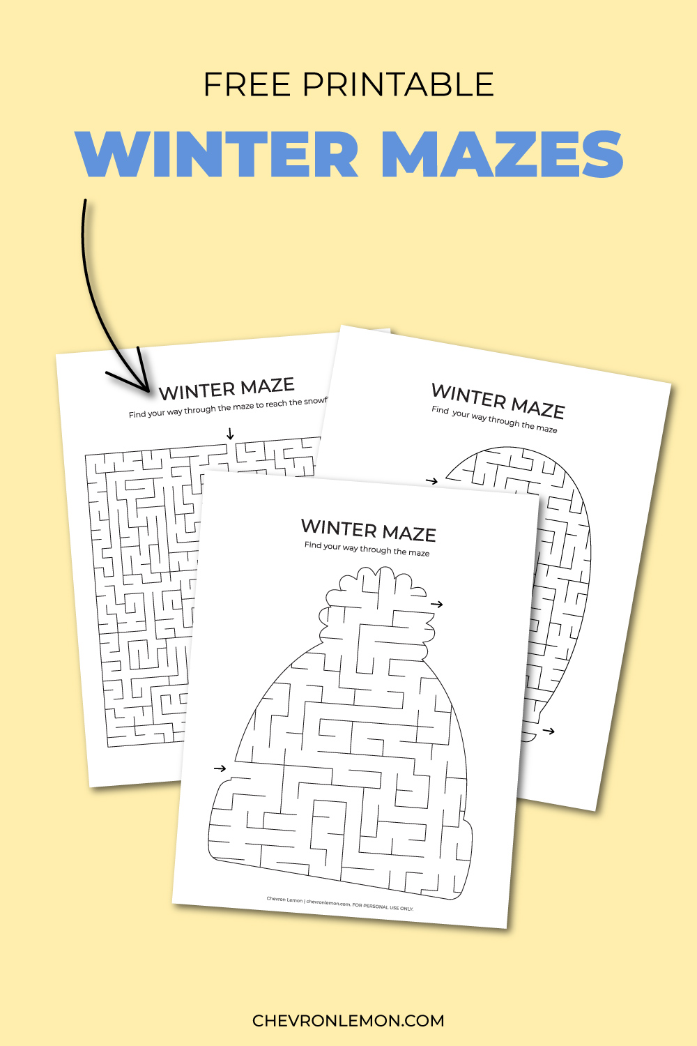 Printable winter mazes