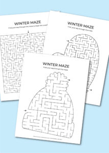 Printable winter mazes - Chevron Lemon