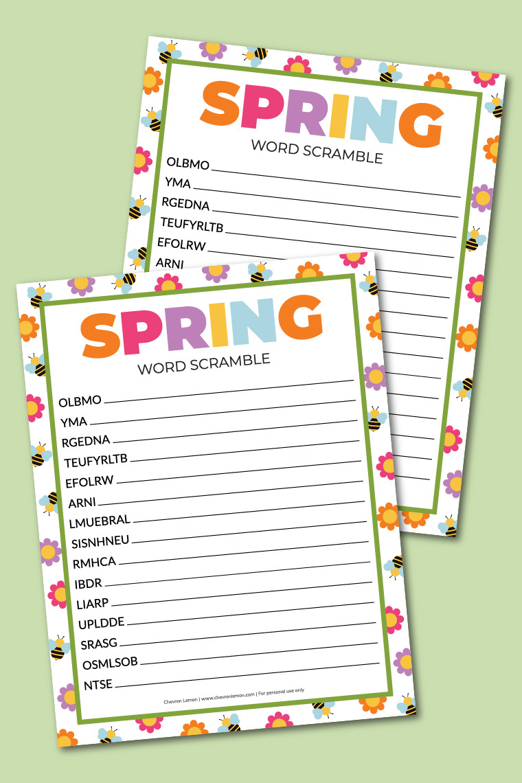 Spring word scramble