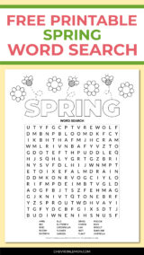 Printable spring word search - Chevron Lemon