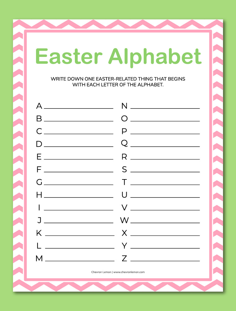 Easter alphabet