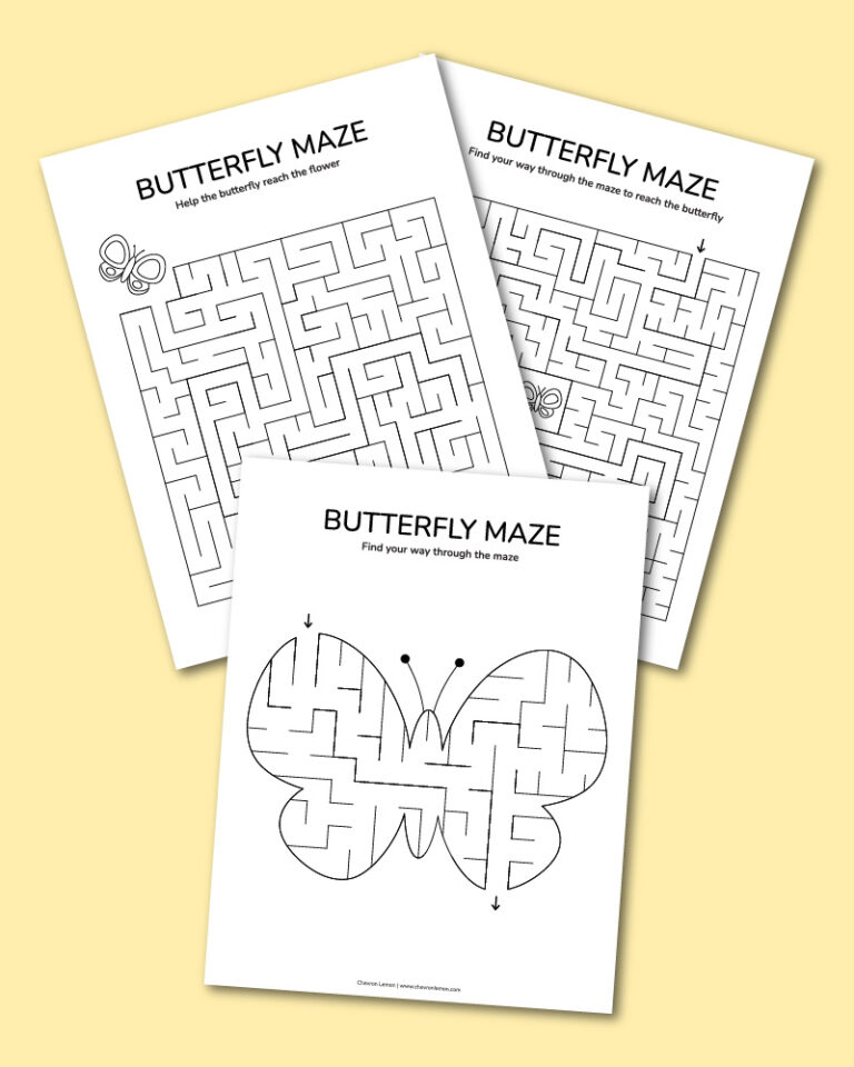 printable butterfly mazes