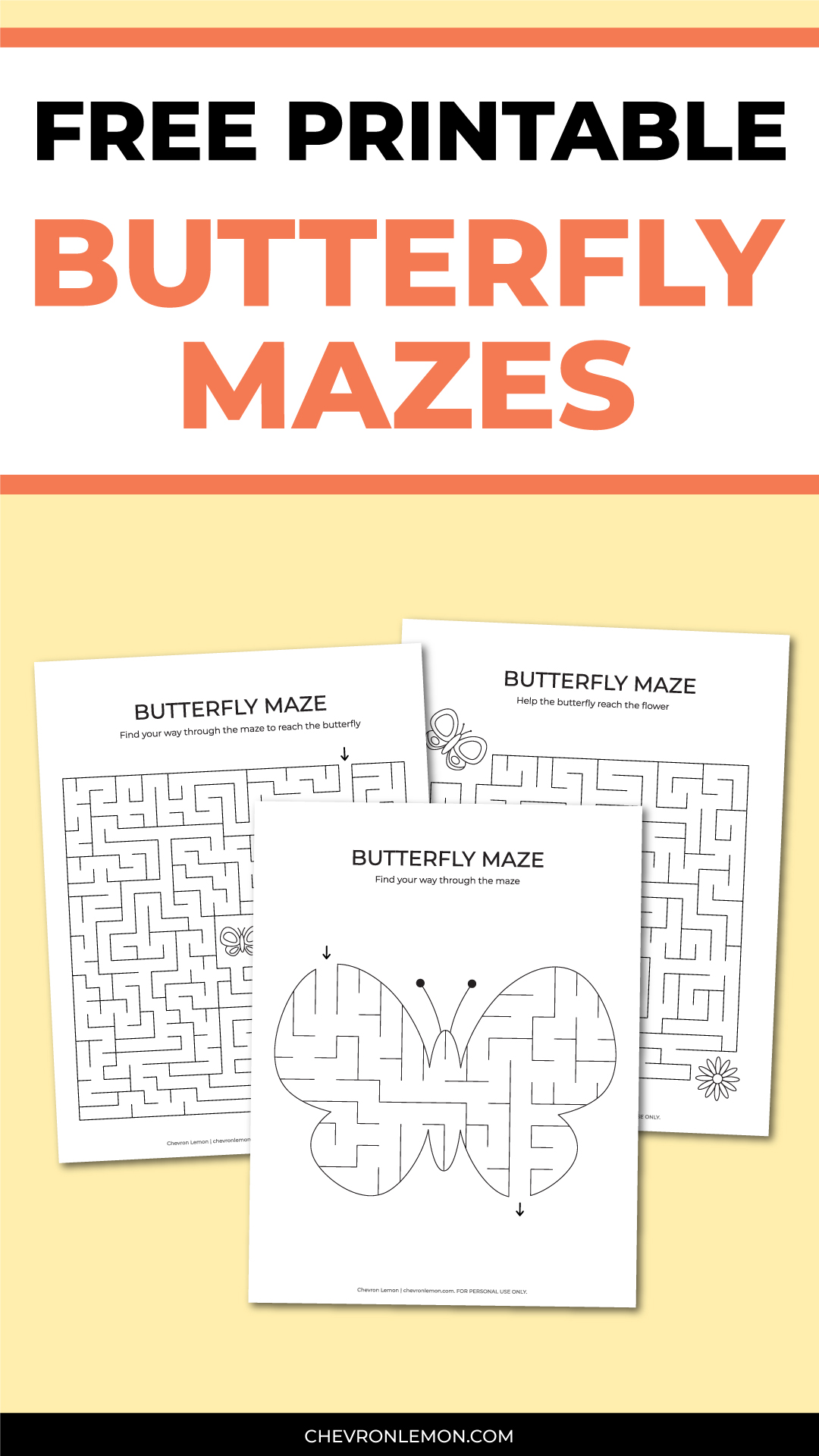 Printable butterfly mazes