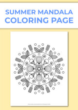 Printable summer mandala coloring page - Chevron Lemon