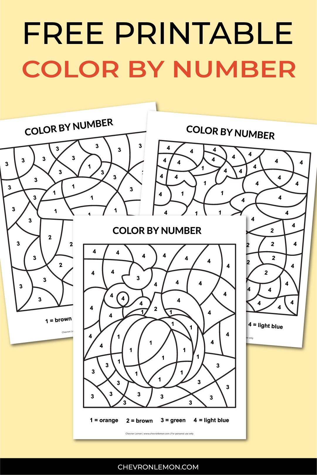 Fall color by number pages