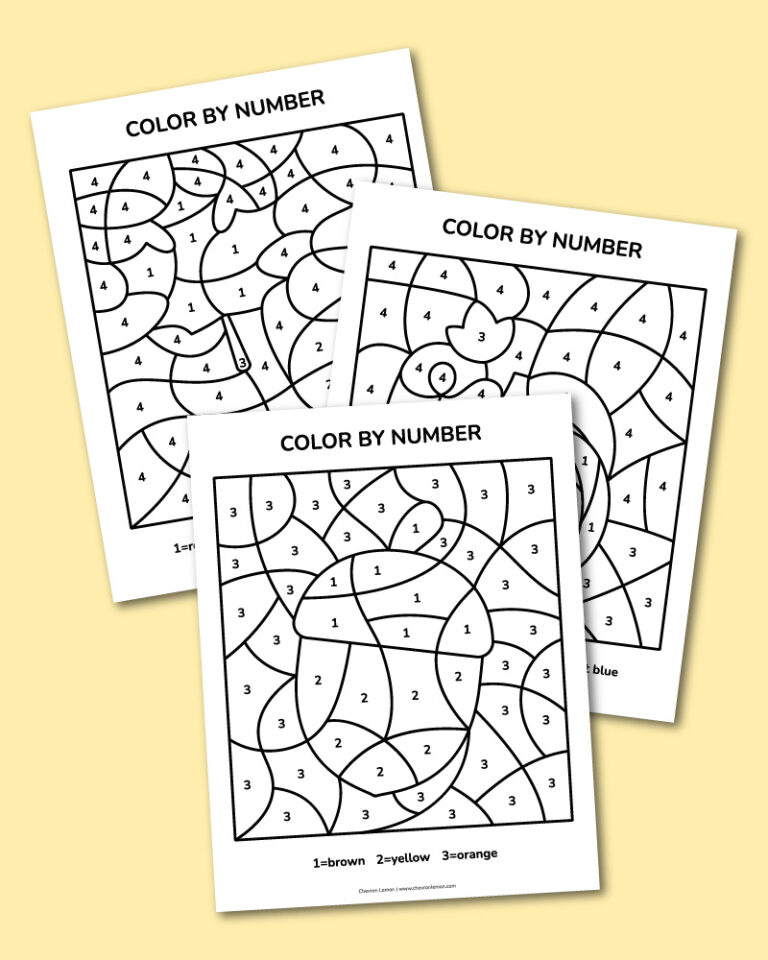 Fall color by number pages