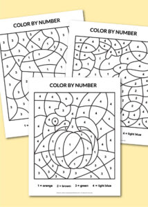 Printable fall color by number pages - Chevron Lemon