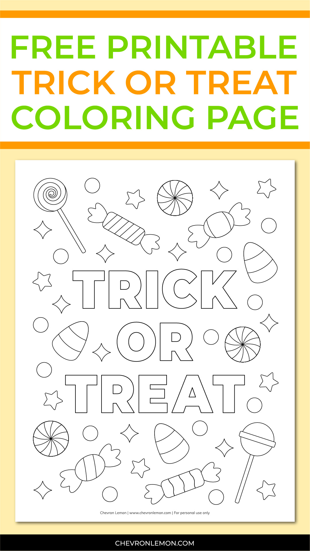 Trick or treat coloring page